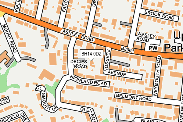 BH14 0DZ map - OS OpenMap – Local (Ordnance Survey)