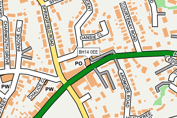 BH14 0EE map - OS OpenMap – Local (Ordnance Survey)