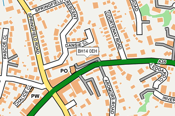 BH14 0EH map - OS OpenMap – Local (Ordnance Survey)