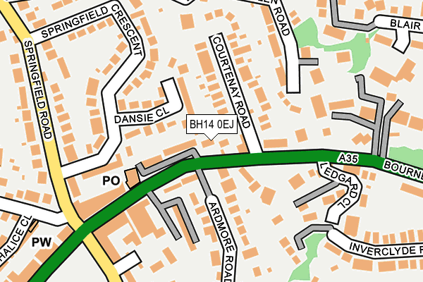 BH14 0EJ map - OS OpenMap – Local (Ordnance Survey)
