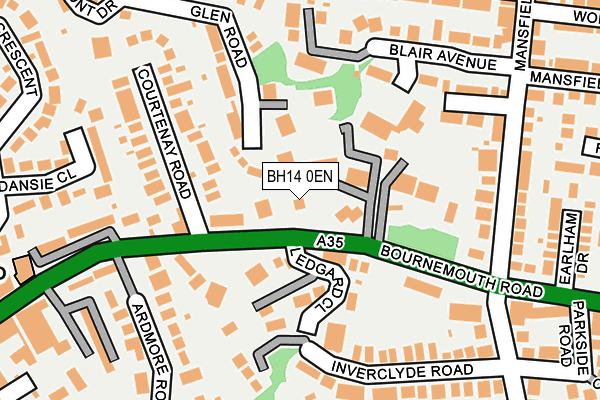 BH14 0EN map - OS OpenMap – Local (Ordnance Survey)