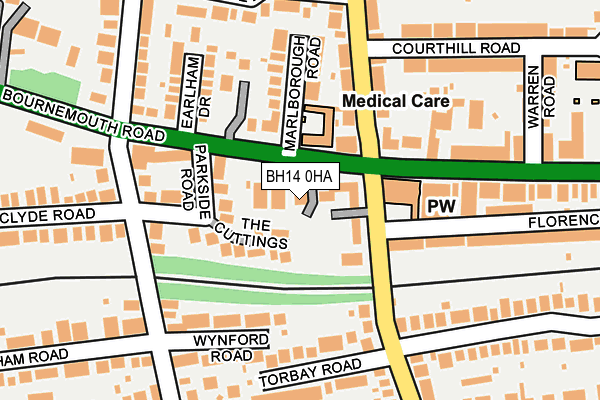 BH14 0HA map - OS OpenMap – Local (Ordnance Survey)