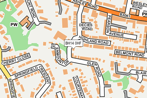 BH14 0HF map - OS OpenMap – Local (Ordnance Survey)