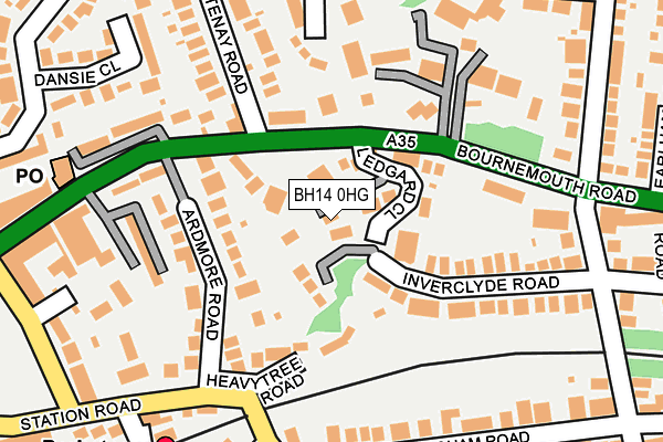 BH14 0HG map - OS OpenMap – Local (Ordnance Survey)