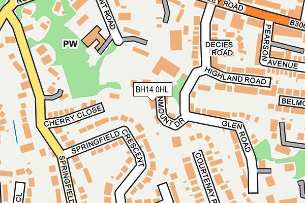 BH14 0HL map - OS OpenMap – Local (Ordnance Survey)