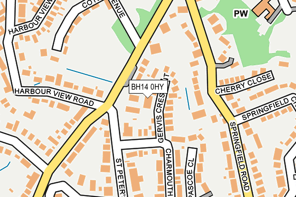 BH14 0HY map - OS OpenMap – Local (Ordnance Survey)