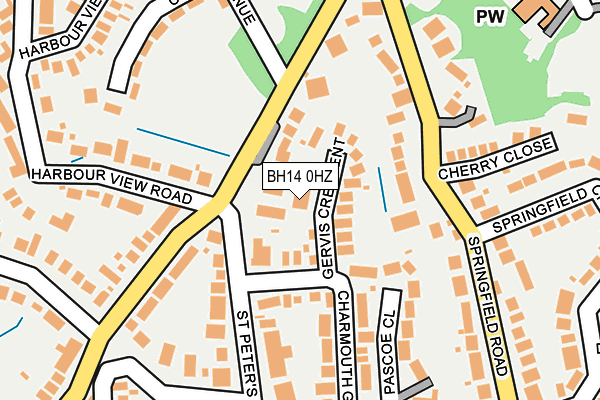 BH14 0HZ map - OS OpenMap – Local (Ordnance Survey)