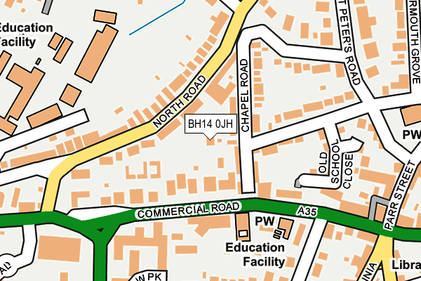BH14 0JH map - OS OpenMap – Local (Ordnance Survey)