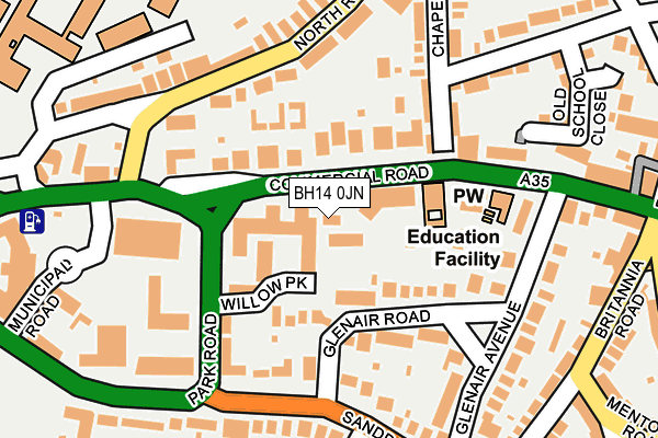 BH14 0JN map - OS OpenMap – Local (Ordnance Survey)