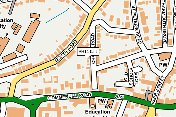BH14 0JU map - OS OpenMap – Local (Ordnance Survey)