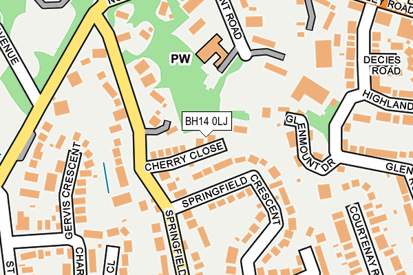 BH14 0LJ map - OS OpenMap – Local (Ordnance Survey)