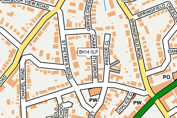 BH14 0LP map - OS OpenMap – Local (Ordnance Survey)