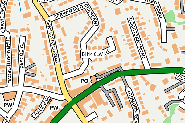 BH14 0LW map - OS OpenMap – Local (Ordnance Survey)