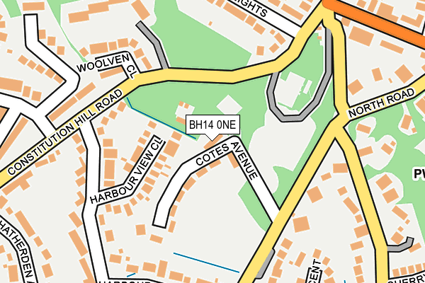 BH14 0NE map - OS OpenMap – Local (Ordnance Survey)