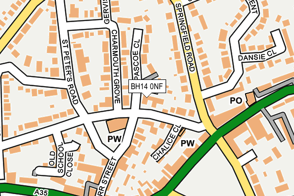 BH14 0NF map - OS OpenMap – Local (Ordnance Survey)