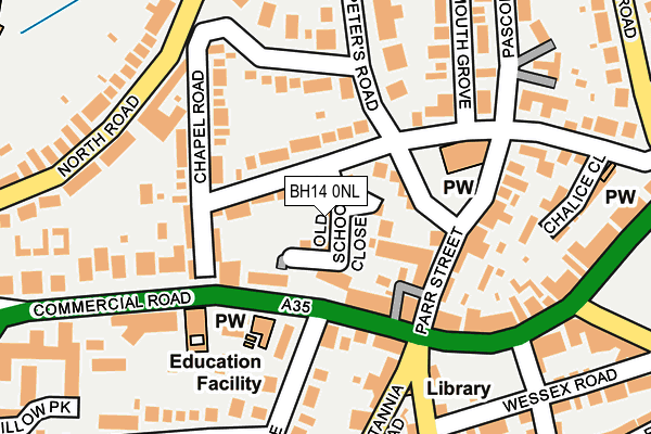 BH14 0NL map - OS OpenMap – Local (Ordnance Survey)