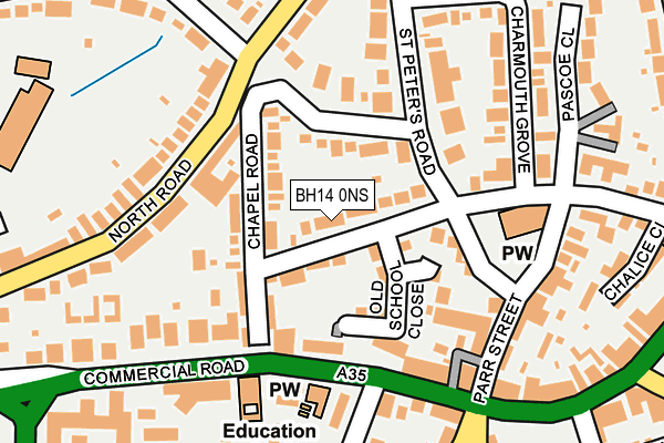 BH14 0NS map - OS OpenMap – Local (Ordnance Survey)