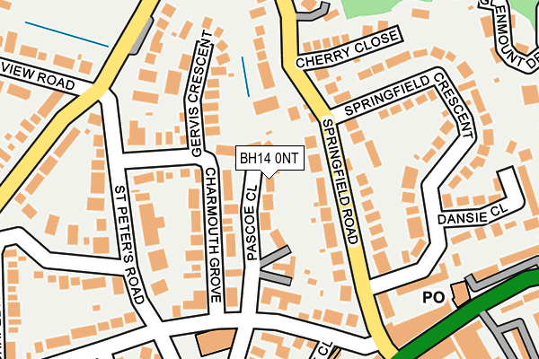 BH14 0NT map - OS OpenMap – Local (Ordnance Survey)