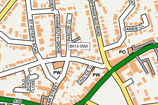 BH14 0NW map - OS OpenMap – Local (Ordnance Survey)