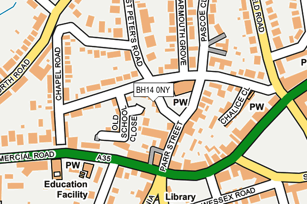 BH14 0NY map - OS OpenMap – Local (Ordnance Survey)