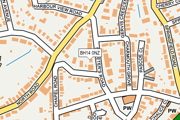 BH14 0NZ map - OS OpenMap – Local (Ordnance Survey)