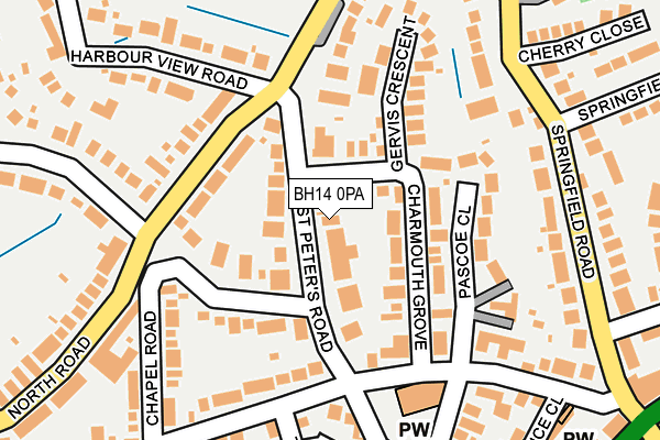 BH14 0PA map - OS OpenMap – Local (Ordnance Survey)