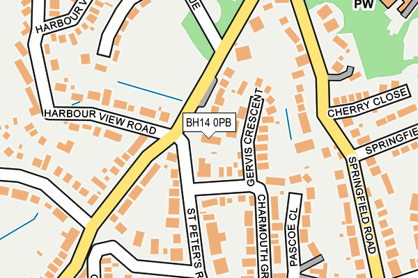 BH14 0PB map - OS OpenMap – Local (Ordnance Survey)
