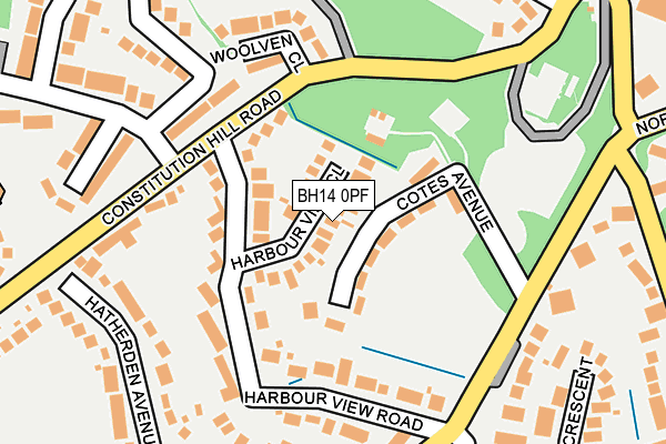 BH14 0PF map - OS OpenMap – Local (Ordnance Survey)