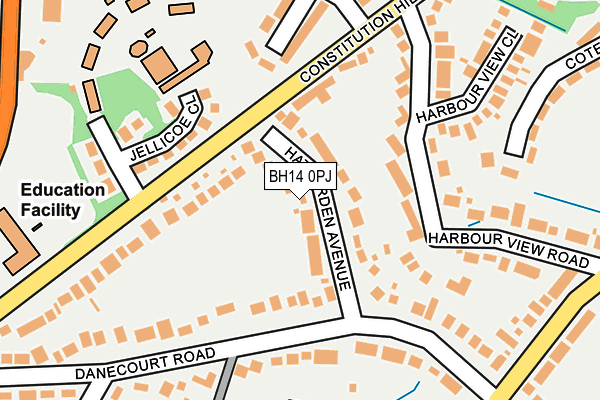 BH14 0PJ map - OS OpenMap – Local (Ordnance Survey)