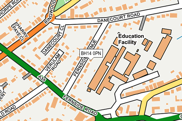 BH14 0PN map - OS OpenMap – Local (Ordnance Survey)