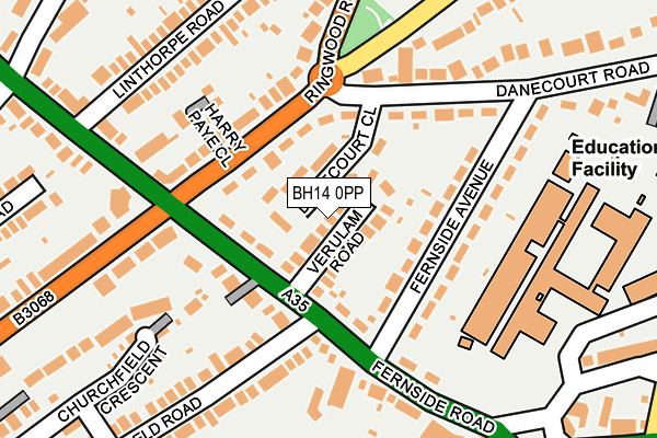 BH14 0PP map - OS OpenMap – Local (Ordnance Survey)