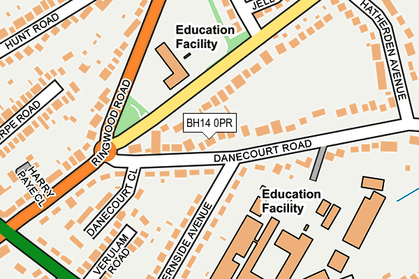 BH14 0PR map - OS OpenMap – Local (Ordnance Survey)