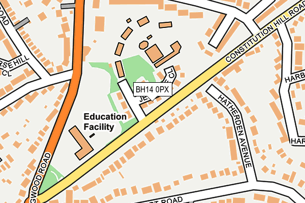 BH14 0PX map - OS OpenMap – Local (Ordnance Survey)