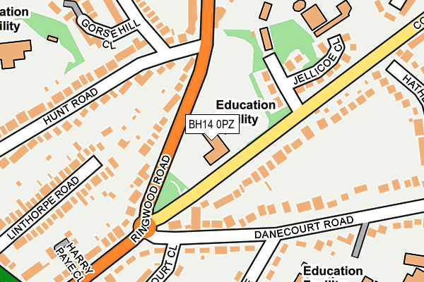 BH14 0PZ map - OS OpenMap – Local (Ordnance Survey)