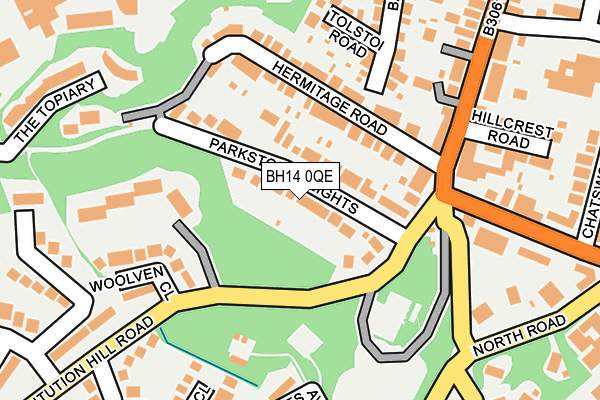 BH14 0QE map - OS OpenMap – Local (Ordnance Survey)