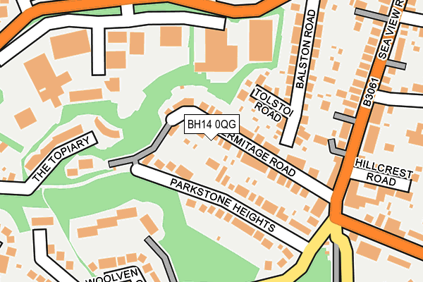 BH14 0QG map - OS OpenMap – Local (Ordnance Survey)
