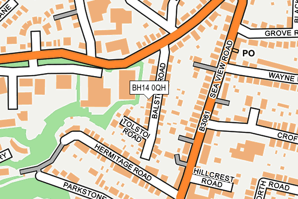 BH14 0QH map - OS OpenMap – Local (Ordnance Survey)