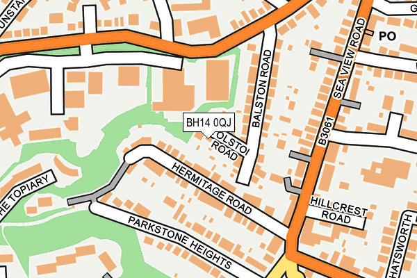 BH14 0QJ map - OS OpenMap – Local (Ordnance Survey)
