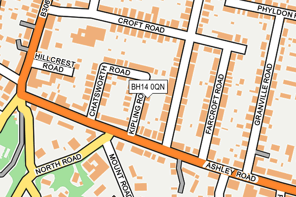 BH14 0QN map - OS OpenMap – Local (Ordnance Survey)