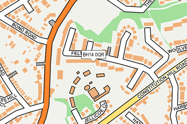 BH14 0QR map - OS OpenMap – Local (Ordnance Survey)