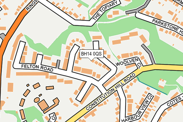 BH14 0QS map - OS OpenMap – Local (Ordnance Survey)