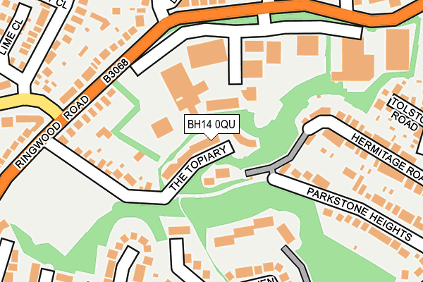 BH14 0QU map - OS OpenMap – Local (Ordnance Survey)