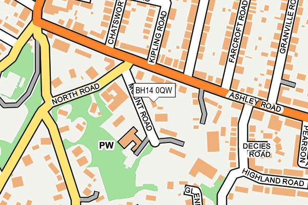 BH14 0QW map - OS OpenMap – Local (Ordnance Survey)