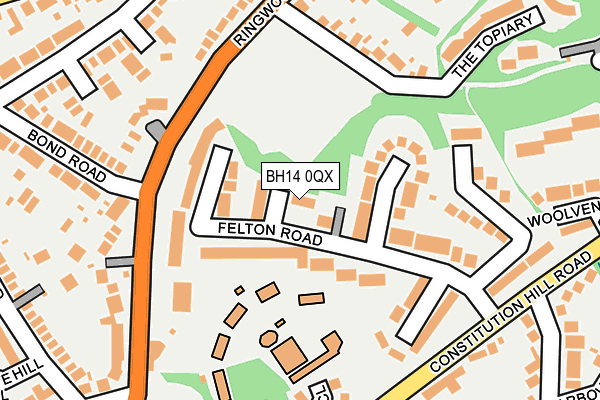 BH14 0QX map - OS OpenMap – Local (Ordnance Survey)