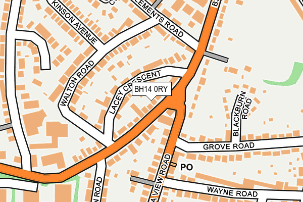 BH14 0RY map - OS OpenMap – Local (Ordnance Survey)