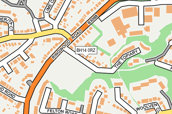 BH14 0RZ map - OS OpenMap – Local (Ordnance Survey)