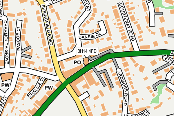 BH14 4FD map - OS OpenMap – Local (Ordnance Survey)