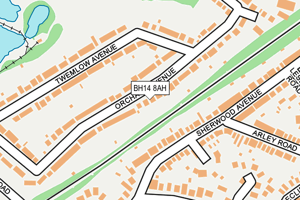 BH14 8AH map - OS OpenMap – Local (Ordnance Survey)