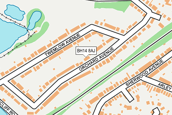 BH14 8AJ map - OS OpenMap – Local (Ordnance Survey)