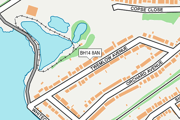 BH14 8AN map - OS OpenMap – Local (Ordnance Survey)